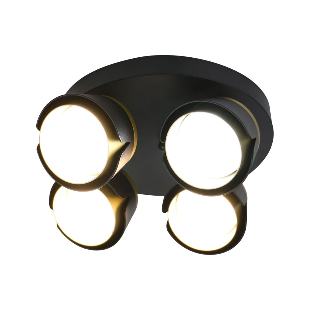 Изображение товара Спот на основании General Lighting Systems под 4 лампы GX53, серия Цветок, GWL-4GX53-M-IP20, цвет черный 662679