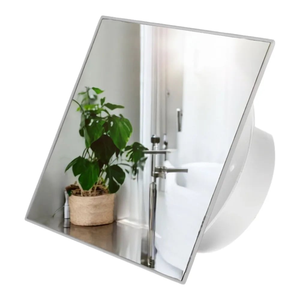 Изображение товара Вытяжной тонкий вентилятор SlimVent МV 100, металл квадрат нержавеющая сталь зеркальная 96143