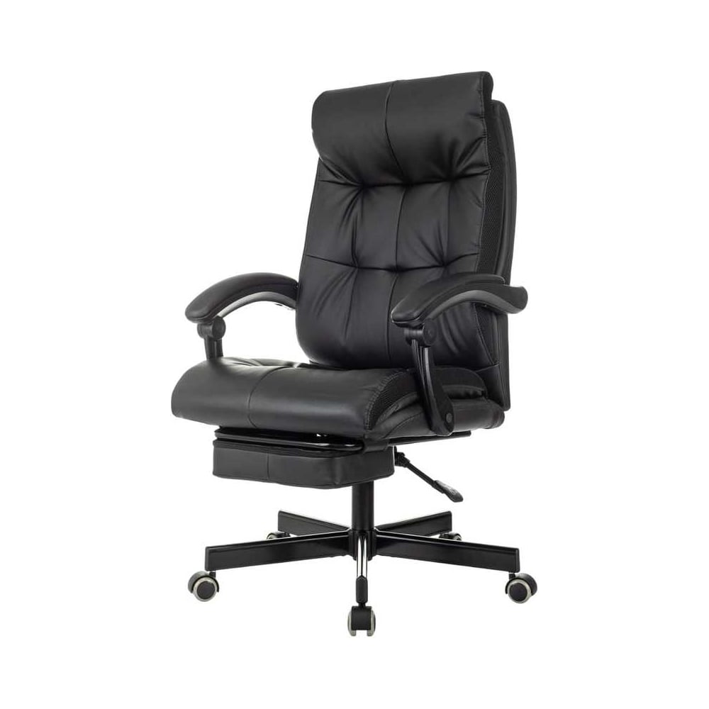 Кресло Easy Chair VB_EChair 624 PU PM черный, экокожа, подставка для ног 2188093