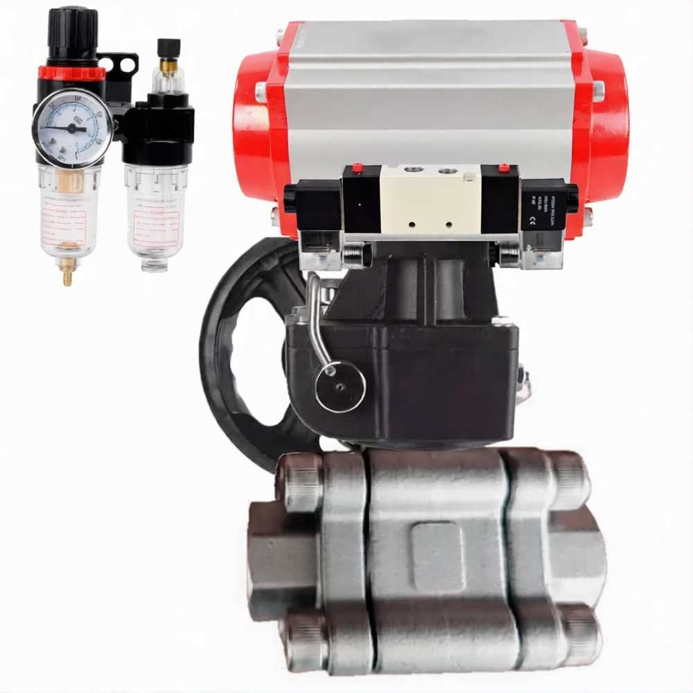 Изображение товара Кран шаровой DN80 PN63 под приварку, нержавеющая сталь, PTFE, пневмопривод