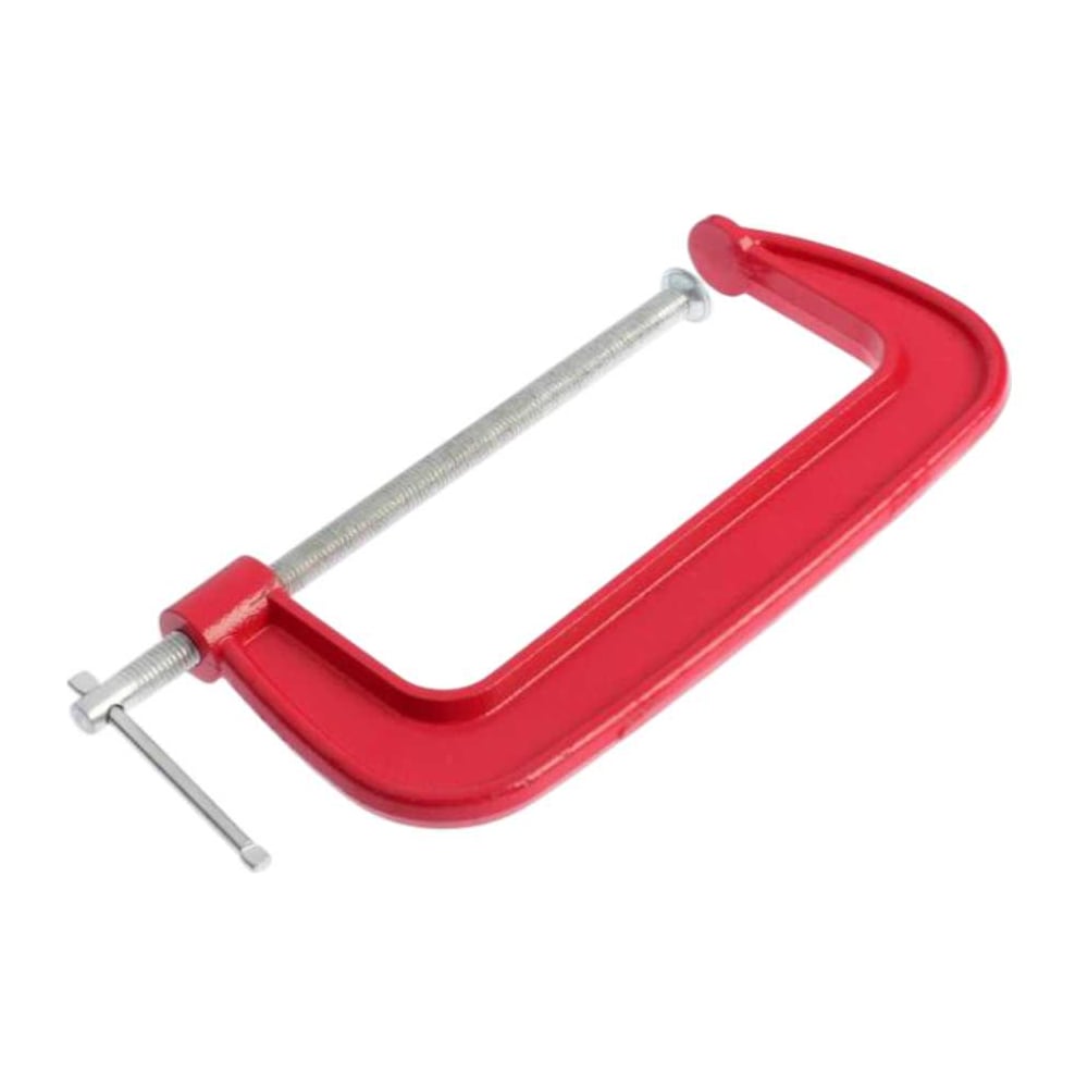 Изображение товара G-образная струбцина 200 мм - винтовой зажим, чугунная, 1 шт