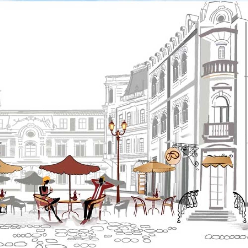 Изображение товара Кухонный фартук АБС Light STELLA "Уличное кафе" 600×3000×0, 75 мм