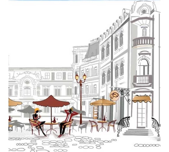 Изображение товара Кухонный фартук АБС Light STELLA Уличное кафе 600*3000*0,75мм ЦБ-00015518