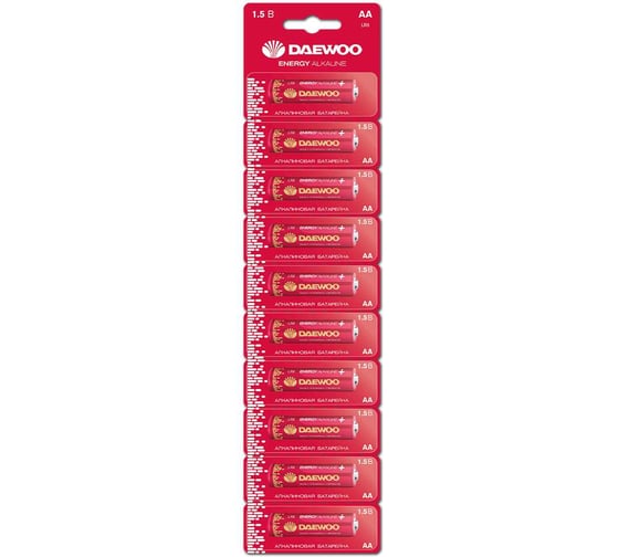 Изображение товара Батарейка Элемент питания алкалиновый AA/LR6 1.5В DAEWOO Energy Alkaline BL-10 (упаковка 10шт) 5063372