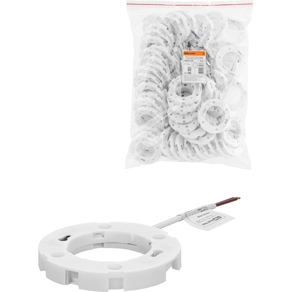 Изображение товара Патрон GX53 TDM ELECTRIC, пластик, 100 Вт, 250 В, белый