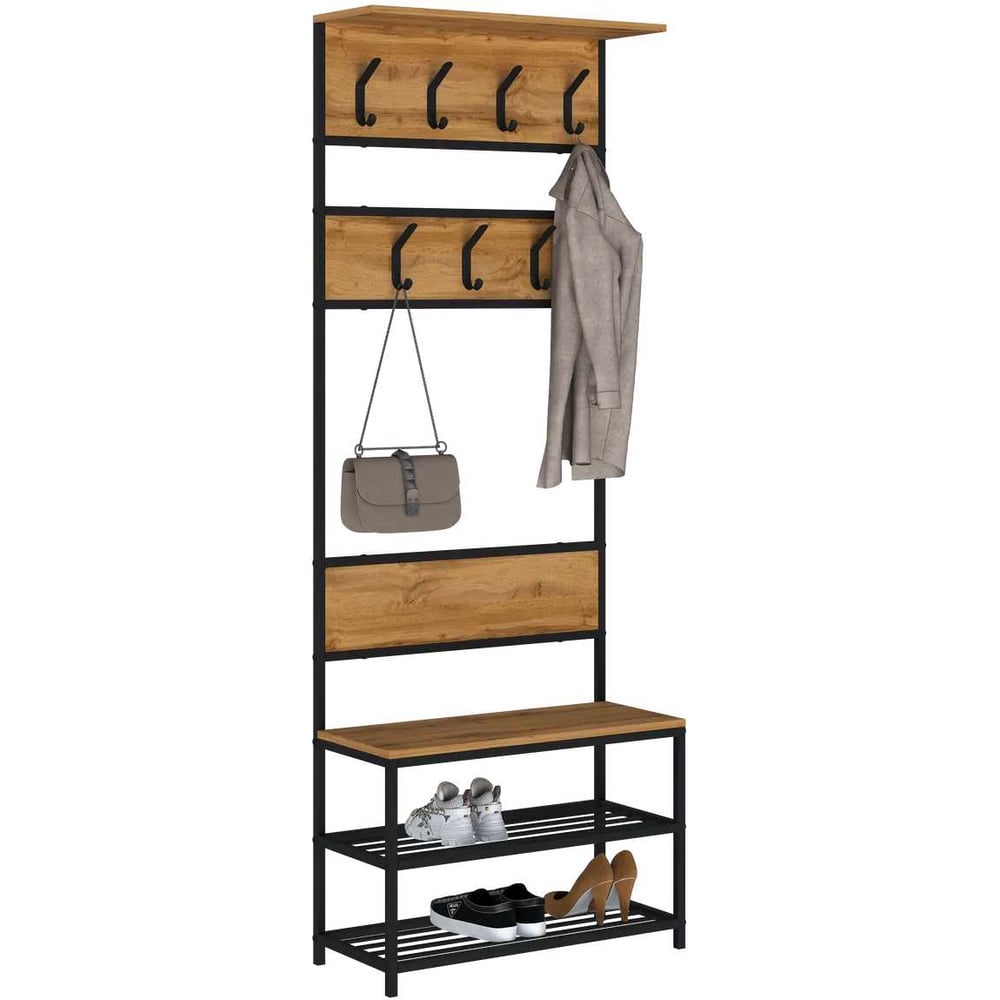 Изображение товара Вешалка напольная MAKE MEBEL Лофт ПВ 750х320х2000 дуб вотан 9005