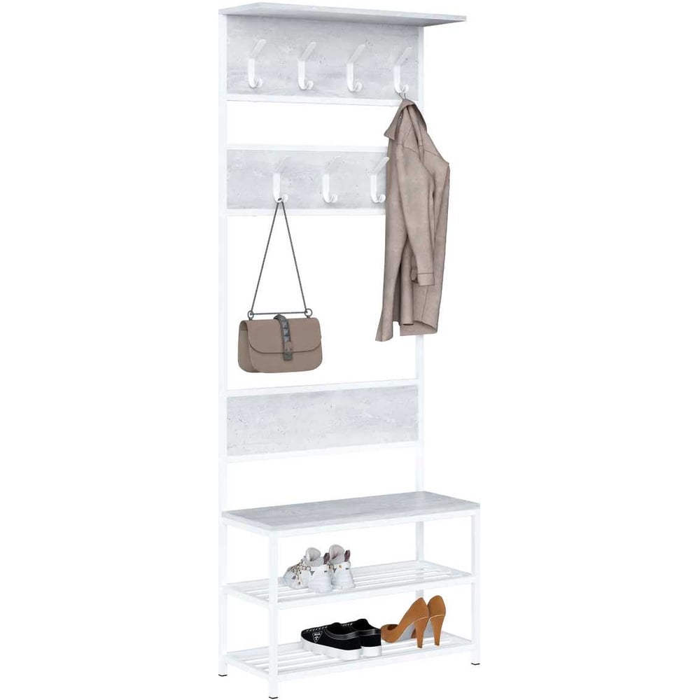 Изображение товара Вешалка напольная MAKE MEBEL Лофт ПВ 750х320х2000 Белый бетон пайн 9016