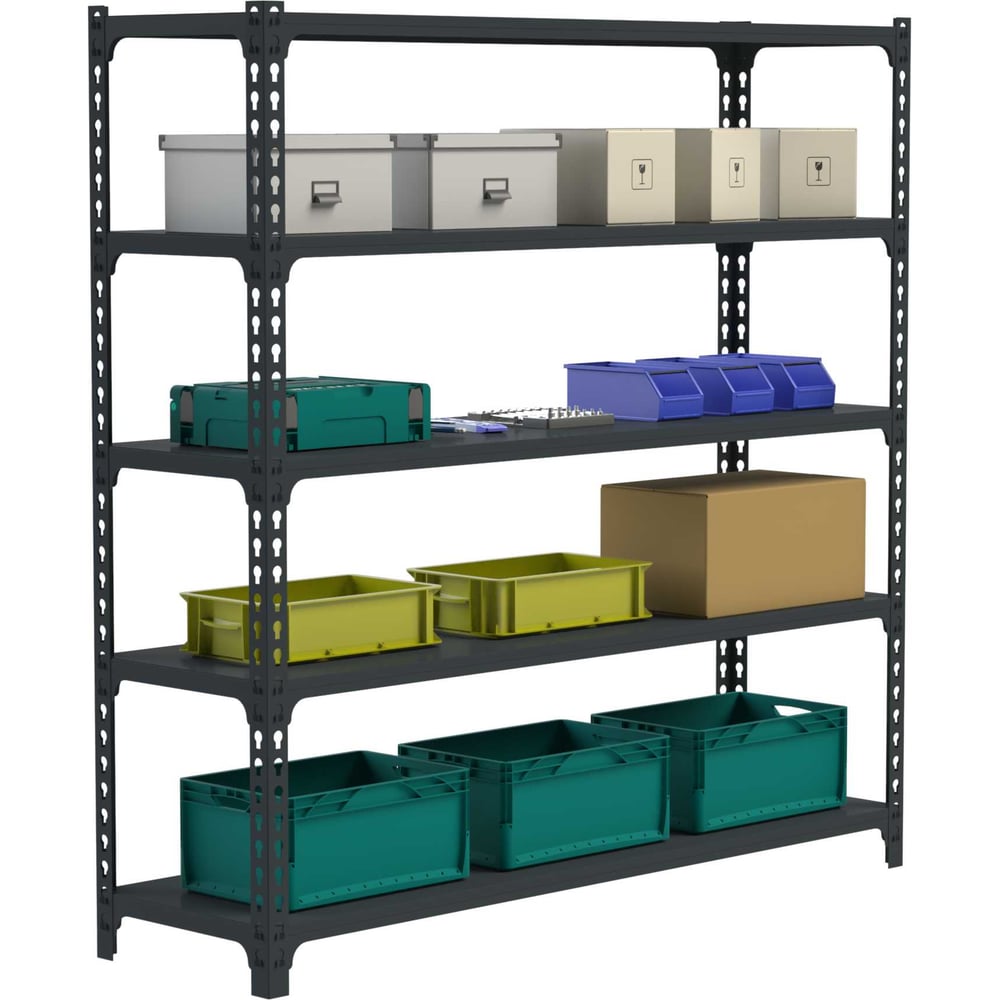 Изображение товара Стеллаж ООО Металекс MID 2000х1800х600 5 полок, серый 107285