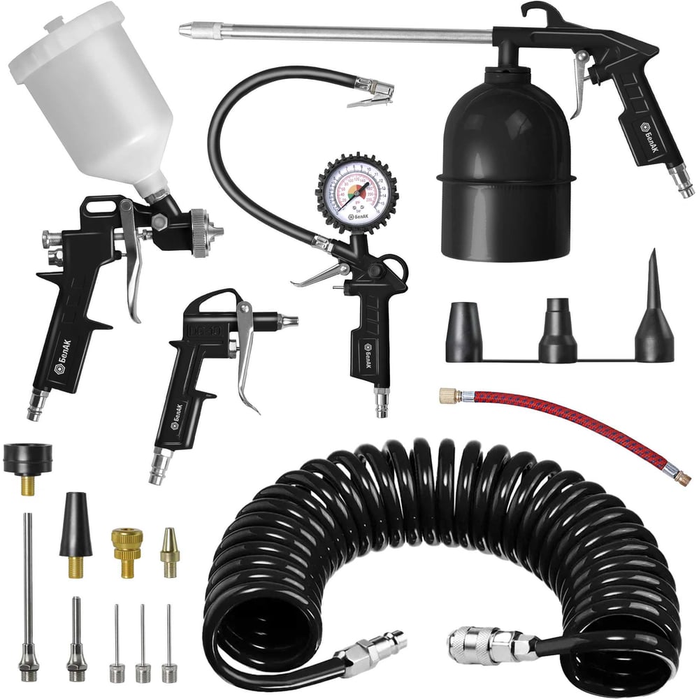 Изображение товара Набор пневмоинструмента для компрессора БелАК 18 предметов БАК.32141