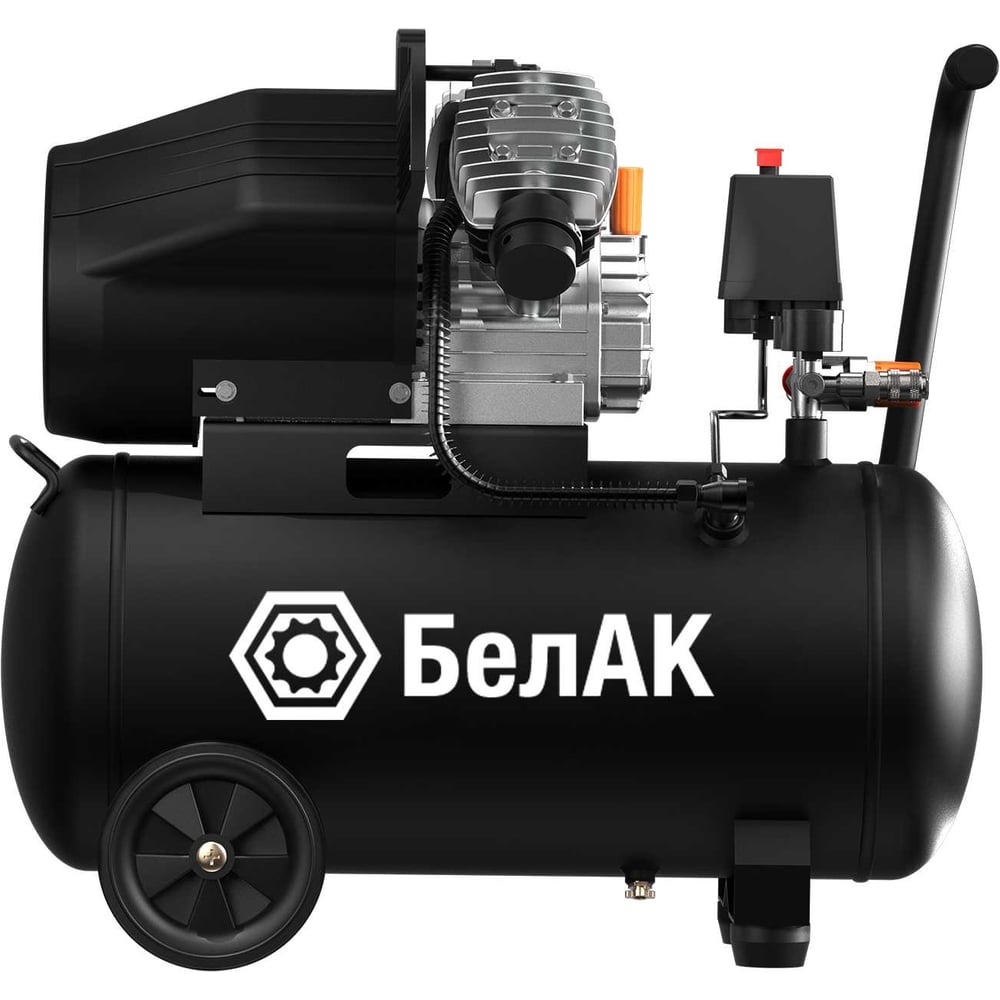 Изображение товара Компрессор воздушный БелАК 450 л/мин (50л - бак; 2,2 кВт; 8 бар; двухпоршневой; прямой привод) БАК.99288