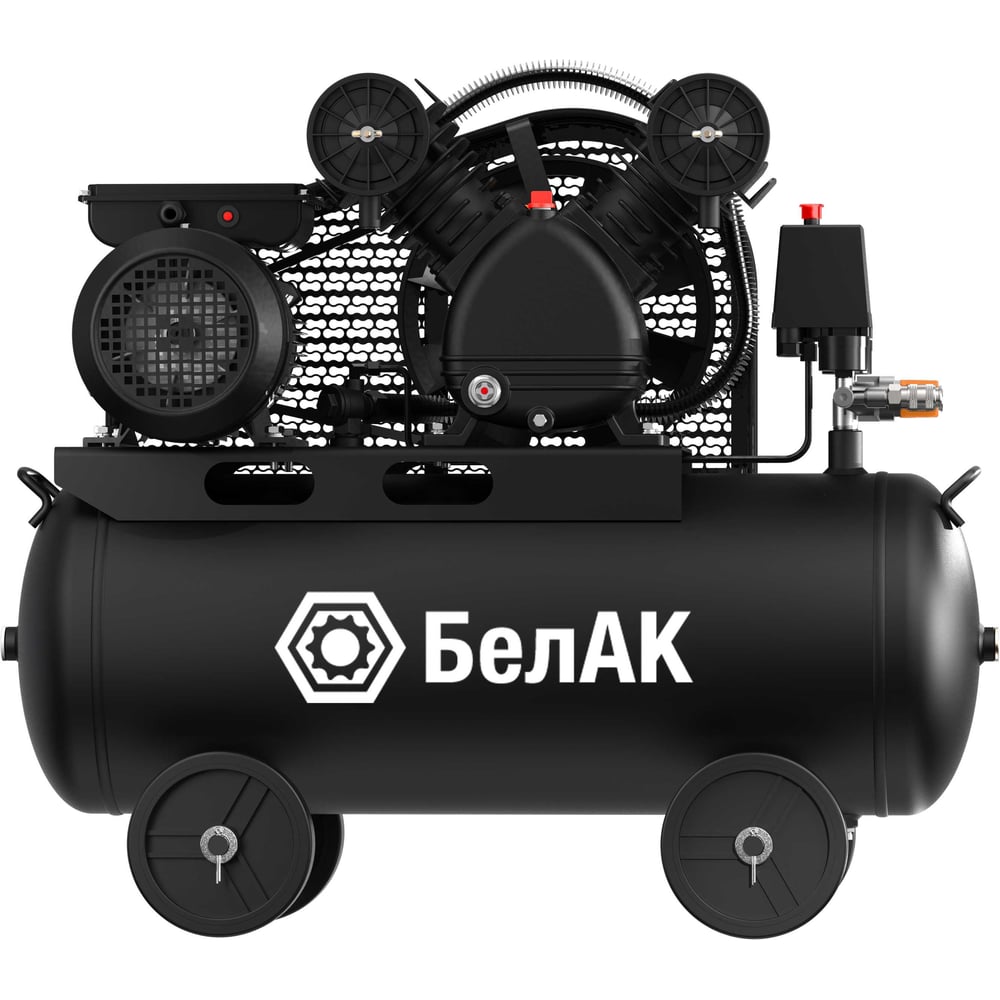Изображение товара Компрессор воздушный БелАК 490 л/мин, 50л - бак; 2,2 кВт; 10 Бар; двухпоршневой; ременной БАК.99289