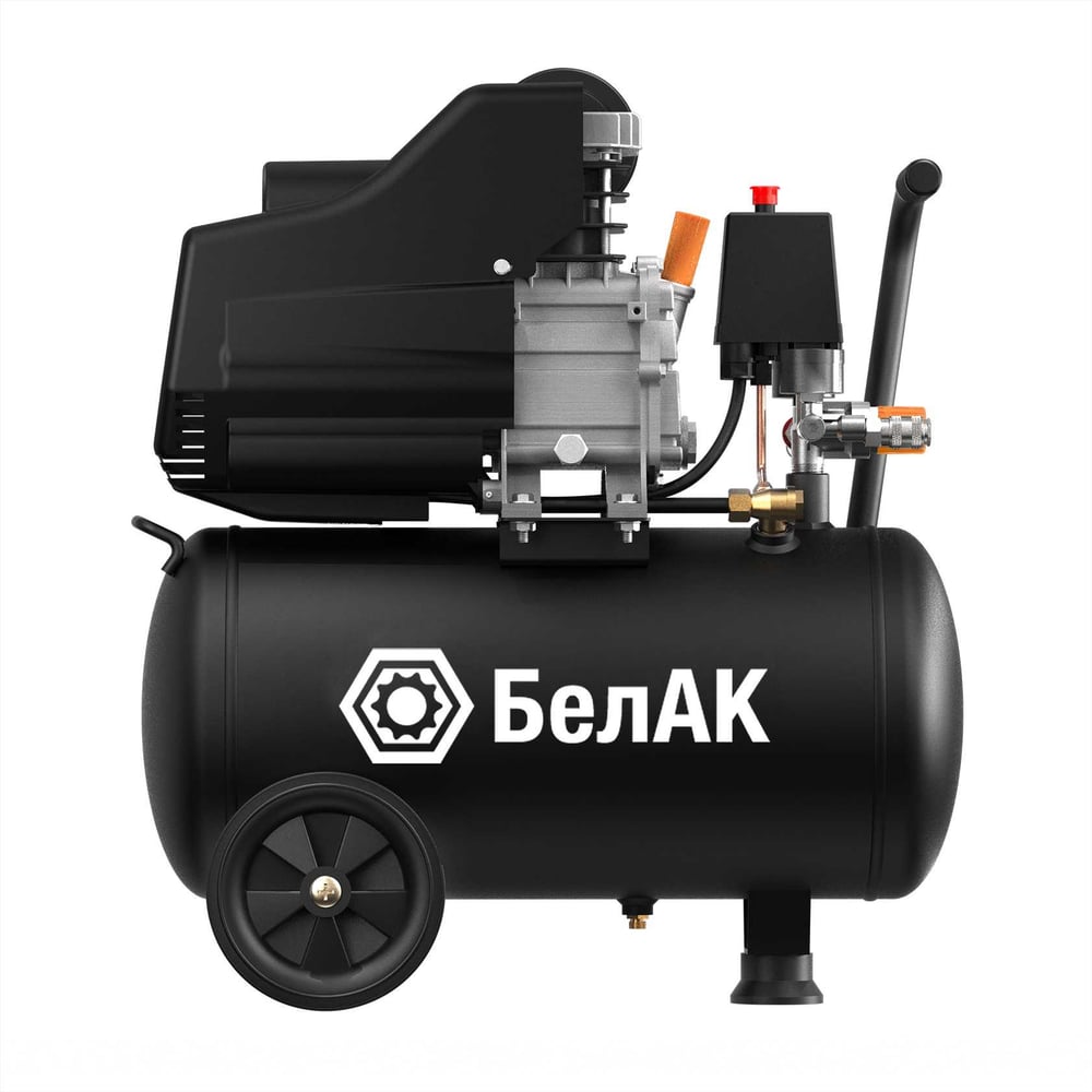 Изображение товара Компрессор воздушный БелАК 270 л мин 24 л бак 1,5 кВт 8 Бар прямой привод