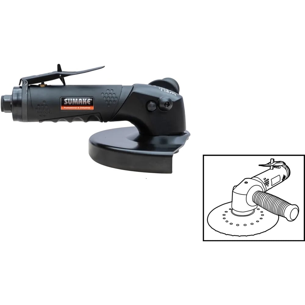 Изображение товара Пневматическая производительная углошлифовальная машина SUMAKE ST-GD507L3-PL