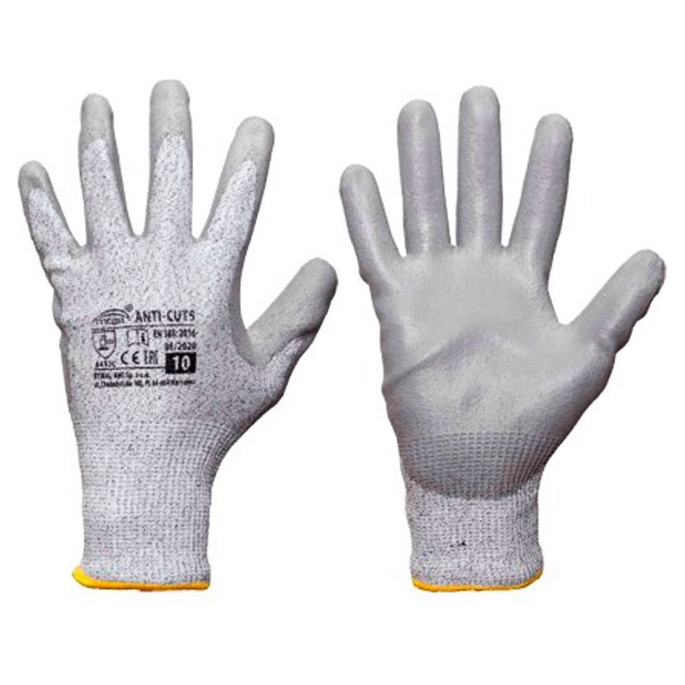 Изображение товара Перчатки для защиты от порезов ANTI CUT, 5/10, с полиуретановым покрытием MOST 7755304510