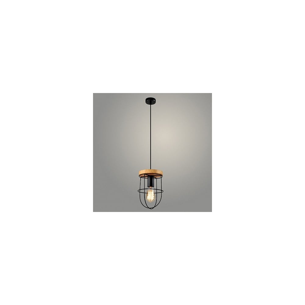 Подвес Светиль 23530/1HQ BK+WOOD черный/дерево 1х40W E27 h1000, 24 988386367