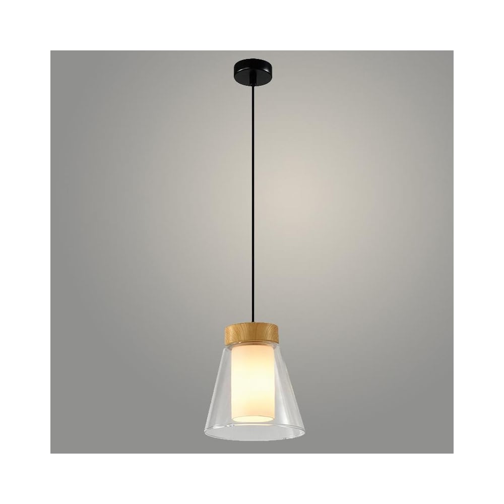 Подвес Светиль 24255/1HQ F BK+WOOD черный/дерево 1х40W E27 h1000, 24 988386363