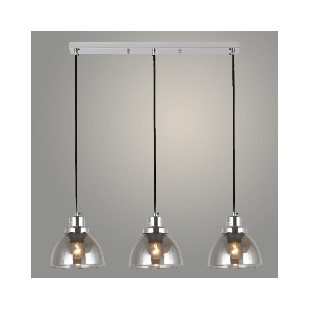 Изображение товара Подвес Светильник Хром Модерн 3x40W E27 61 см дымчатый/прозрачный