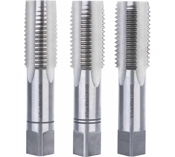 Изображение товара Метчик H-Tools М39, шаг 4.0мм, комплект из 3х шт., DIN352, HSS-G 230390HT
