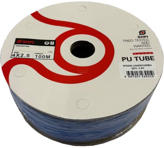 Изображение товара Трубка пневматическая SHPI PU (полиуретан) 4x2.5 мм (бухта 100 м), синяя US4025100BU
