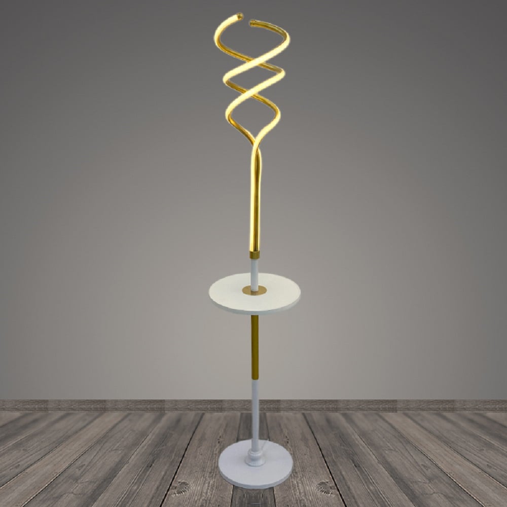 Изображение товара Торшер со столиком Светиль 10044 WT+GD белый+золото 1х40W LED h1520, BTH 988399978