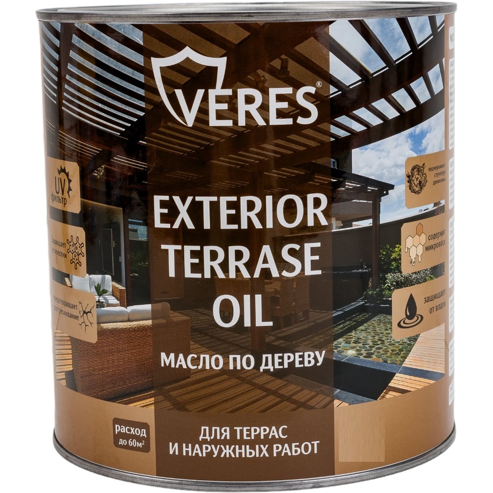 Изображение товара Масло для дерева VERES Exterior Terrase Oil, 8,5 л, графит 281237
