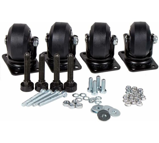 Изображение товара Комплект усиленных роликов и ножек LANMASTER для шкафов DCS LAN-DC-CB-R+F-SET