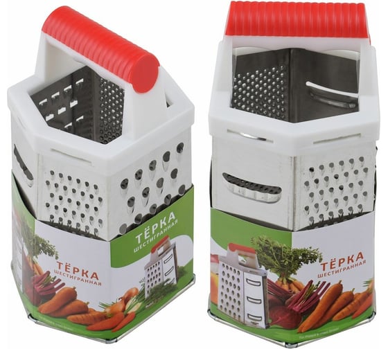 Изображение товара Терка МУЛЬТИДОМ 6-ти гранная 22 см, рабочая часть 17 см AN53-68