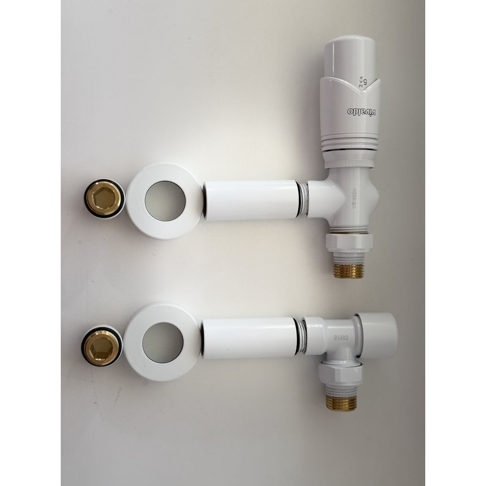 Изображение товара Комплект термостатический осевой VIVALDO 1/2 с удлинителями и чашками белый AATRVSRE-WH