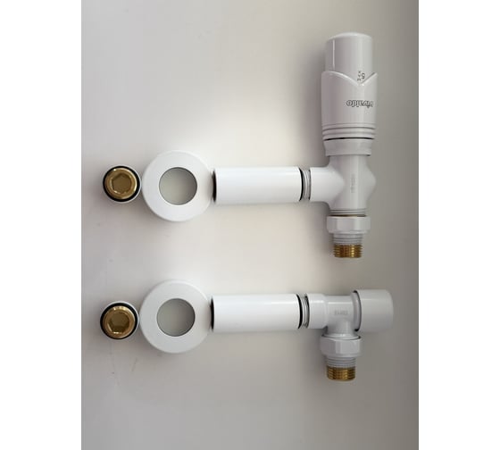 Изображение товара Комплект термостатический осевой VIVALDO 1/2 с удлинителями и чашками белый AATRVSRE-WH