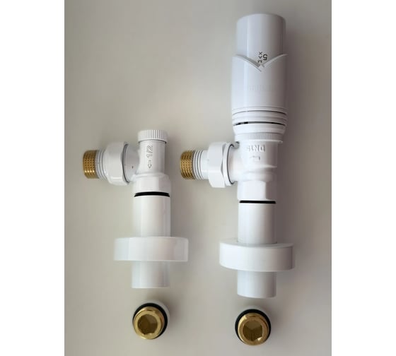 Изображение товара Комплект термостатический угловой VIVALDO 1/2 с удлинителями и чашками белый ATRVSRE-WH