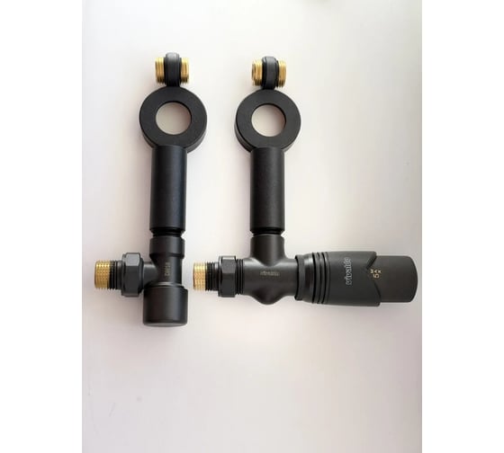 Изображение товара Комплект термостатический осевой VIVALDO 1/2 с удлинителями и чашками антрацит AATRVSRE-AT