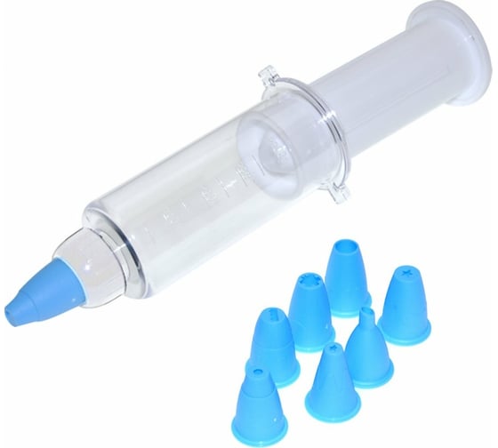 Изображение товара Декоратор для крема МУЛЬТИДОМ Эконом с 8 насадками 16 см D5 см 3 цвета MS80-132