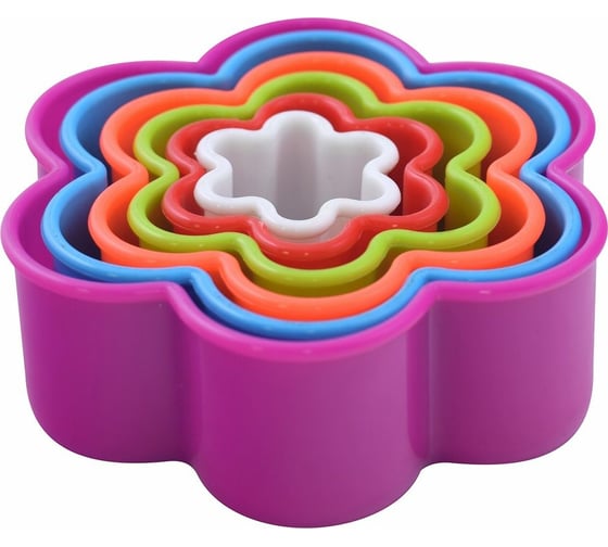 Изображение товара Набор кулинарных форм МУЛЬТИДОМ Цветок 6 шт диаметры от 3,3 до 9,5 см MS8-85