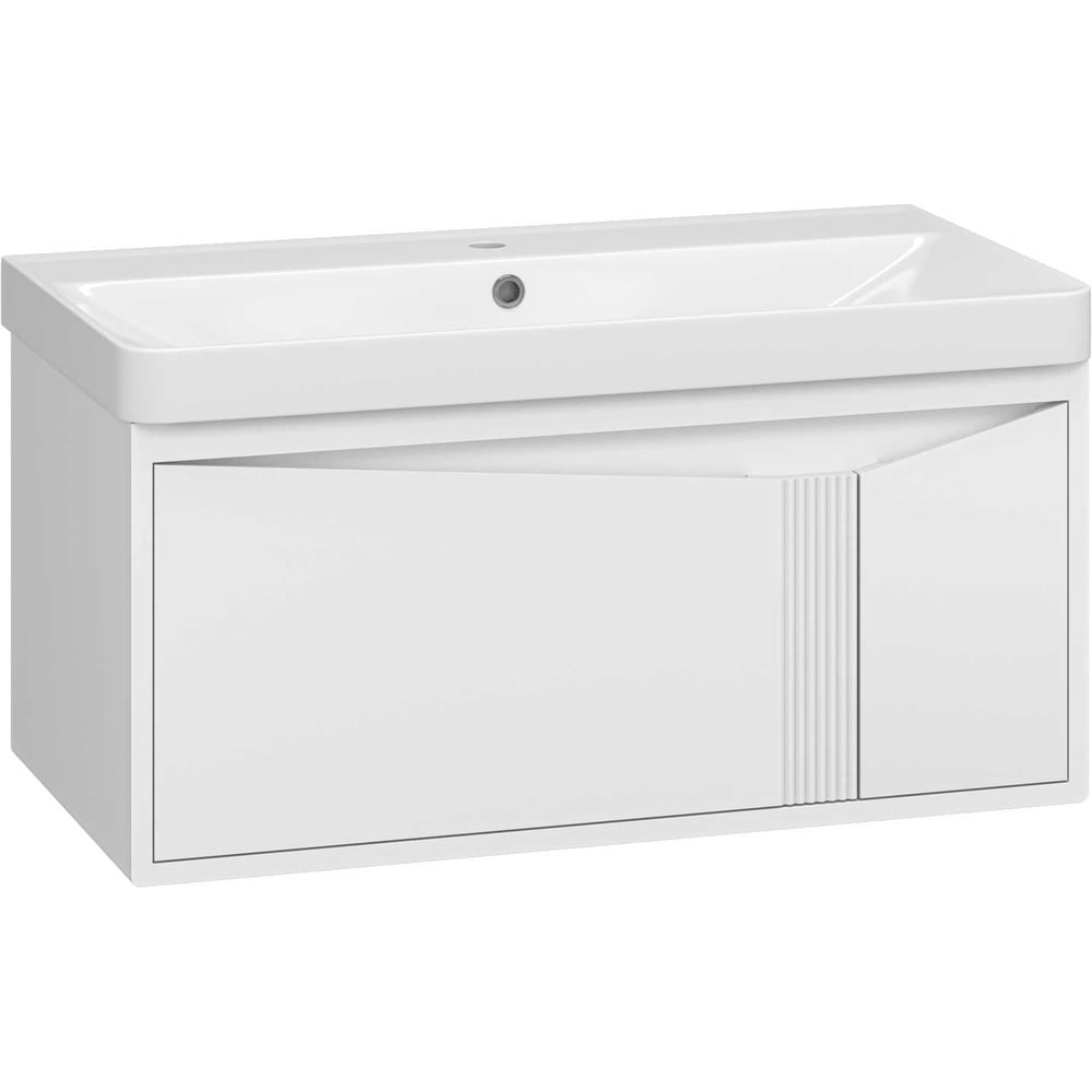 Изображение товара CASCADE - 90 Тумба подвесная Brevita с 1 ящ. белая раковина УТ000025617 Изображение товара CASCADE - 90 Тумба подвесная Brevita с 1 ящ. белая раковина УТ000025617