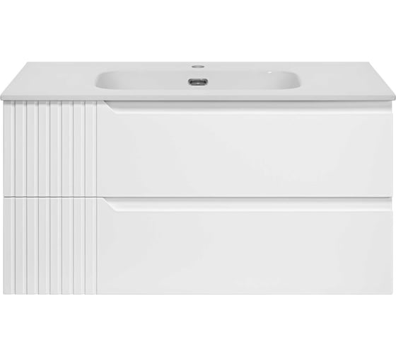 Изображение товара Тумба - умывальник Tivolli 100 подвесная (белая) с раковиной Brevita УТ000027207