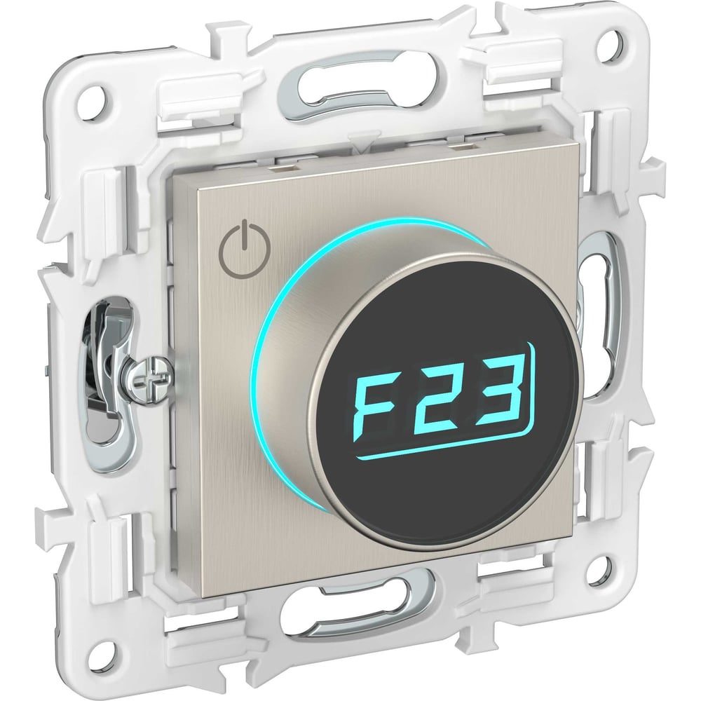 Изображение товара IEK SK-T01N BRITE: термостат с цифровым дисплеем, алюминиевый, 16 А, 3500 Вт