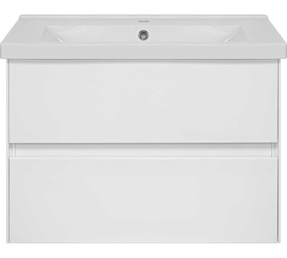 Изображение товара Тумба подвесная Misty Твист - 80, 2 ящика, белая эмаль раковина УТ00002 УТ000027126