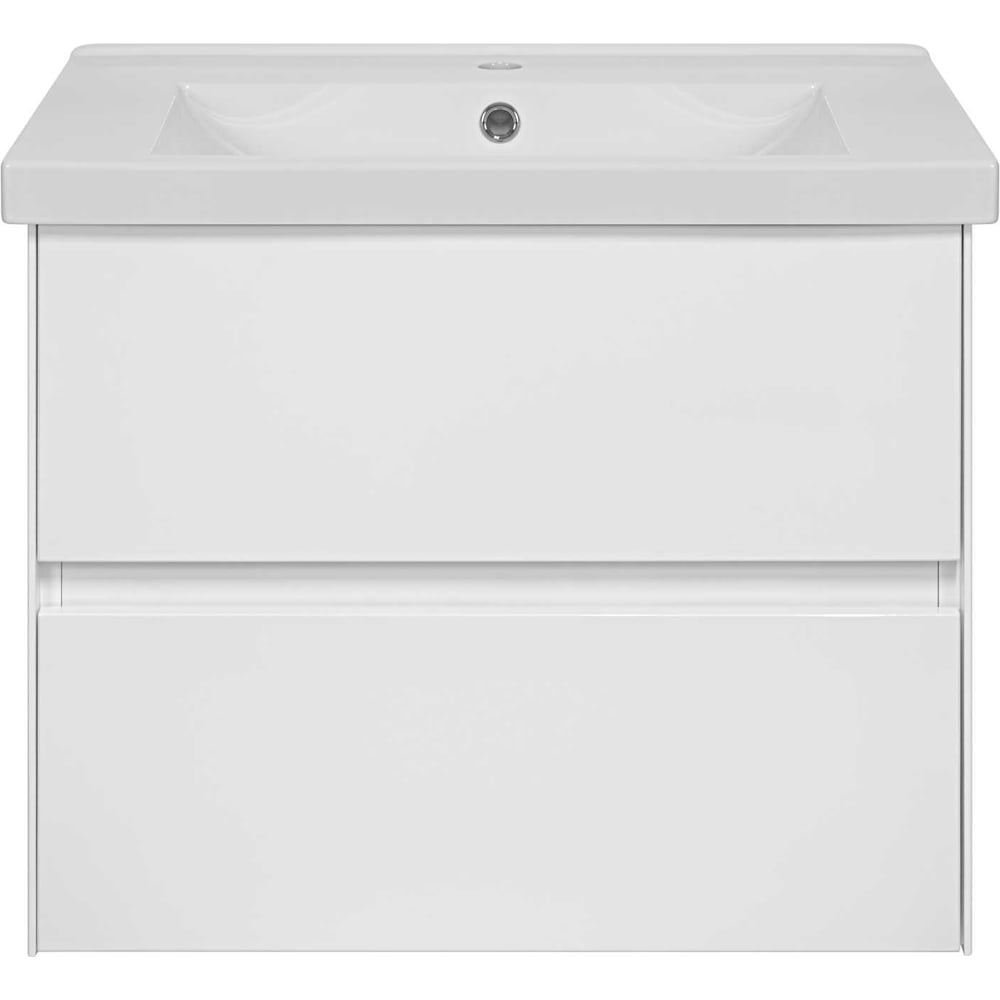 Изображение товара Тумба подвесная Misty Твист - 70, 2 ящика, белая эмаль раковина УТ00002 УТ000027125