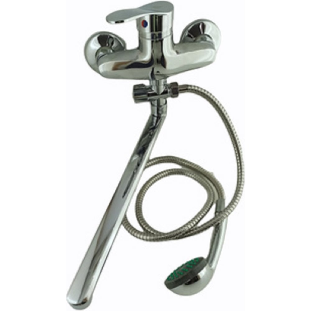 Изображение товара Смеситель для ванны GRIALE однорычажный, поворотный плоский излив, 35 см, переключатель (дивертор) с керамическими пластинами, керамический картридж с двойным уплотнением DK-7718-6