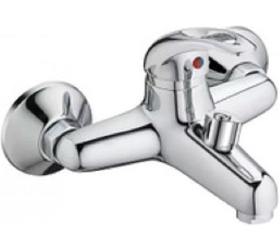 Изображение товара Смеситель для ванны GRIALE короткий фиксированный излив 90 мм, переключатель (дивертор) с керамическими пластинами, аэратор, шланг 1.5 м, материал латунь DK-7719-3