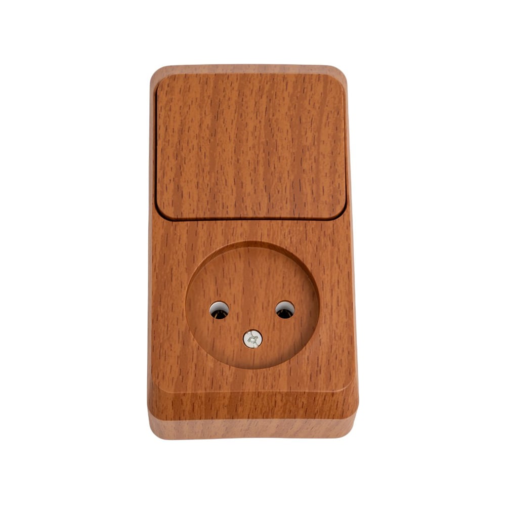 Изображение товара Наружный блок Systeme Electric Этюд Бук 1 розетка + 1 выключатель IP20