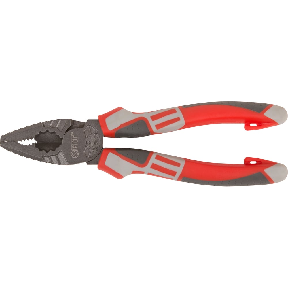 Изображение товара Плоскогубцы комбинированные FIT Эталон, CrV сталь, ребра жесткости на губках, тефлоновое покрытие, 3К прорезиненные ручки 180 мм 50694
