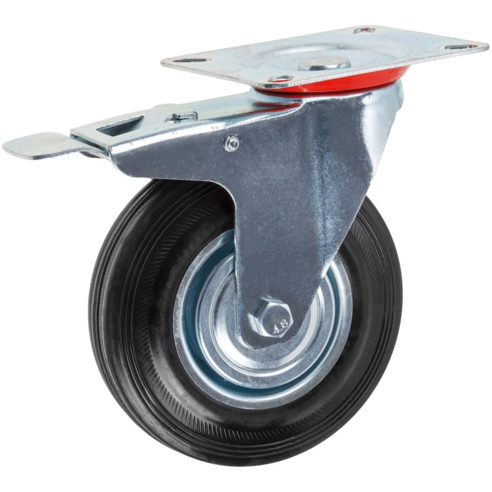 Изображение товара STARFIX 125 мм колесо мебельное с фиксатором и передним тормозом