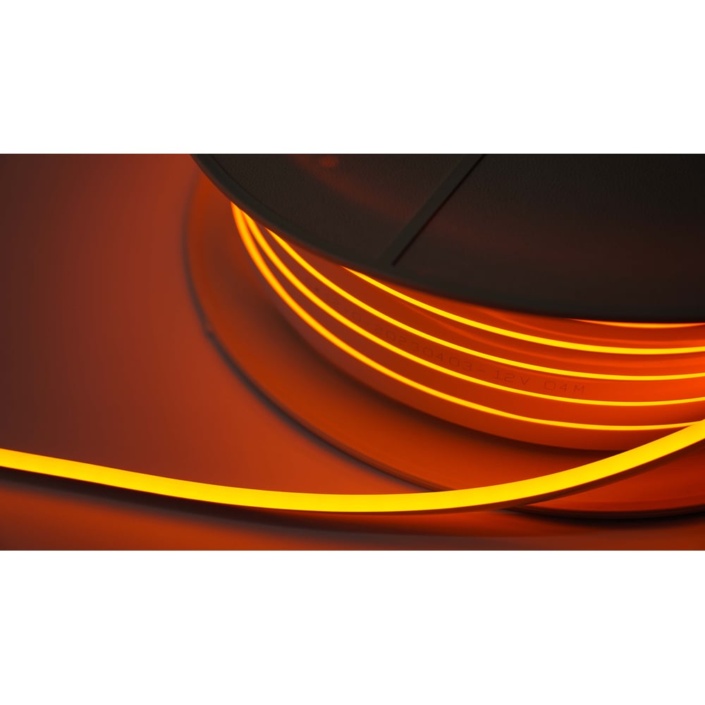 Изображение товара Неон тонкий DIAMOND LED 12V, (5 п.м.) оранжевый NEON-6X12-SIL-DC12-ORANGE-10mm-MEN