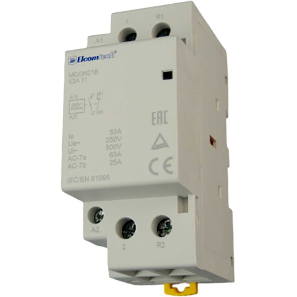 Изображение товара Контактор модульный ELCOMTECH MCON21B-63-11-230AC 63A 1NO 1NC 230V Изображение товара Контактор модульный ELCOMTECH MCON21B-63-11-230AC 63A 1NO 1NC 230V