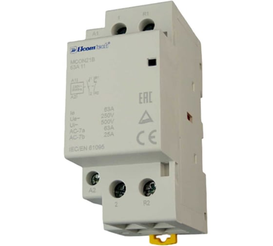 Изображение товара Контактор модульный ELCOMTECH MCON21B-63-11-230AC 63A 1NO 1NC 230VAC 2х модуль УТ-00039000
