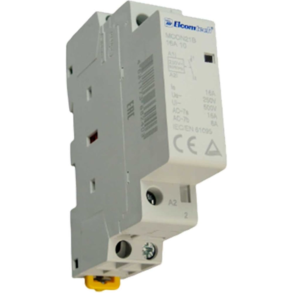Изображение товара Контактор модульный ELCOMTECH MCON21B-16-10-230AC 16A 1NO 0NC 230VAC 1х модуль УТ-00038989