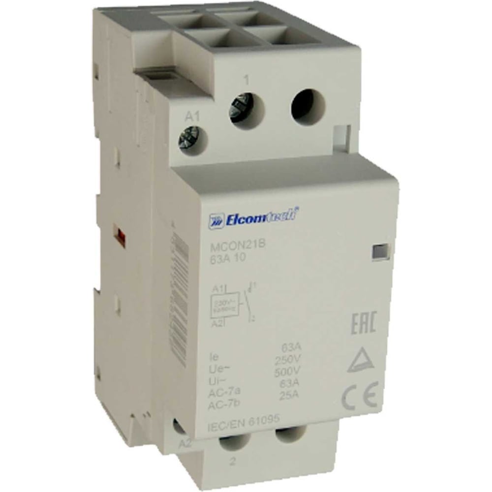 Изображение товара Контактор модульный ELCOMTECH MCON21B-63-10-230AC 63A 1NO 0NC 230VAC 2х модуль УТ-00038994 Изображение товара Контактор модульный ELCOMTECH MCON21B-63-10-230AC 63A 1NO 0NC 230VAC 2х модуль УТ-00038994