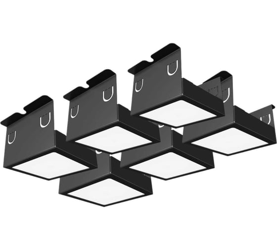 Изображение товара Светильник для грильято Geniled 6шт по 10Вт 5000К для ячейки 75x75 мм ширина ламели 10 черный встраиваемый 27133_black