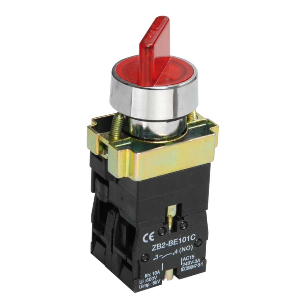 Изображение товара Переключатель IEK LAY5-BK2465 2 положения красный NO+NC BSW90-BK-2-K04